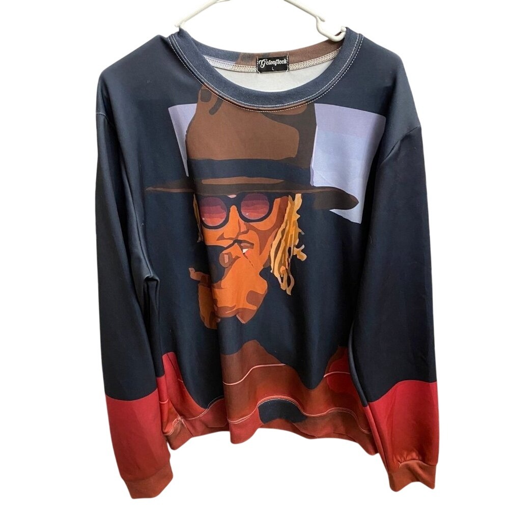 Getonfleek Future Rapper Graphic Sweatshirt Mens Large Black Red Hip Hop Street‎